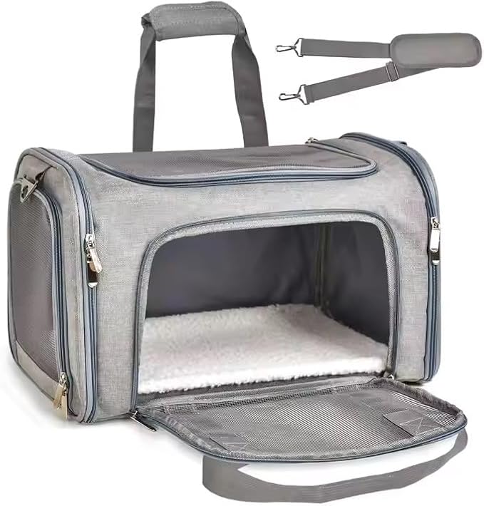 Durable Expandable Pet Carrier - Airline Approved Cat Bag for Travel, Comfortable & Breathable, Ideal for Cats and Small Dogs, Perfect for Short and Long Trips