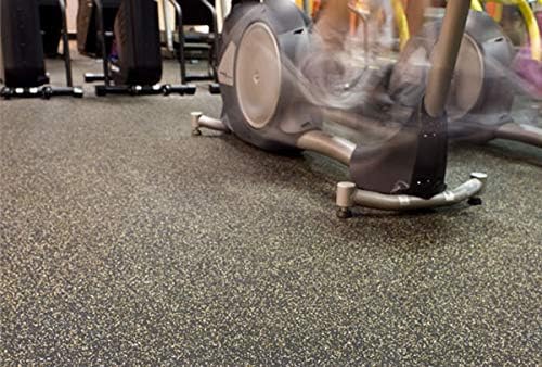 American Floor Mats 1/4in (7mm) Thick 10% Mocha 4' x 15' Heavy Duty Rubber Rolls, Protective Exercise Mats, Home Gym Rubber Flooring