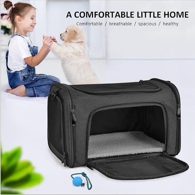 Airline Approved Cat Carriers Dog Carriers Soft-Sided Pet Travel Breathable | Large Size,Airline Approved,For Puppies/Kittens/Rabbits, 5-Sided Breathable Mesh, Self-Locking Zippers, For Cats and Dogs