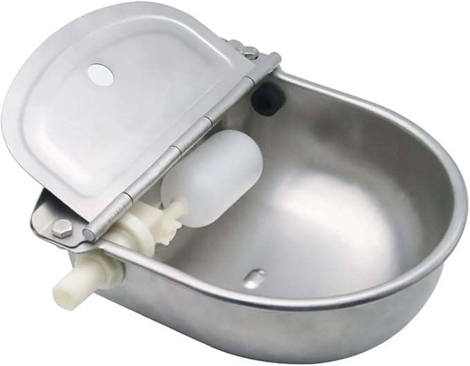 Stainless Steel Livestock Water Bowl with Float Valve Tank,Automatic Farm Water Bowl for Horse, Cow, Goat, Sheep, Dog Drinking Waterer