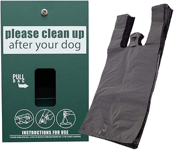 Standard Low Profile Dog Waste Station / EZ_Tie Hanging Bag System (Matte Green)