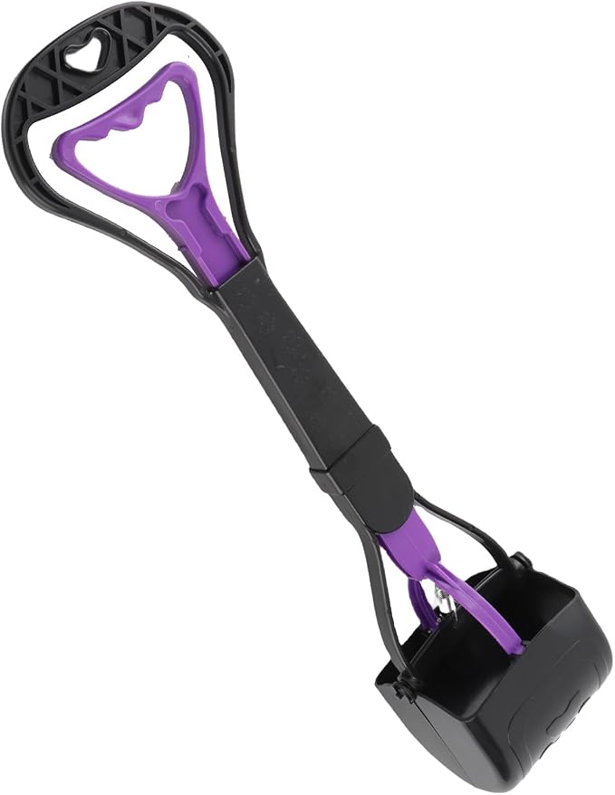 LICAEVEY Dog Poop Scooper, Long Handle No Bend Waist Saver, Large Mouth Pick Up Tool for Outdoor Garden, Heavy Duty Ergonomic Pet Waste Cleanup, Reusable Plastic Claw Rake