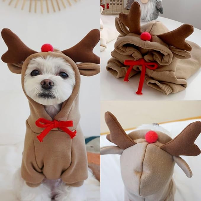 Warm Dog Winter Clothes Cute Fruit Dog Coat Hoodies Fleece Pet Dogs Costume Jacket for French Bulldog Chihuahua Ropa para Perro(Coffee,XS)