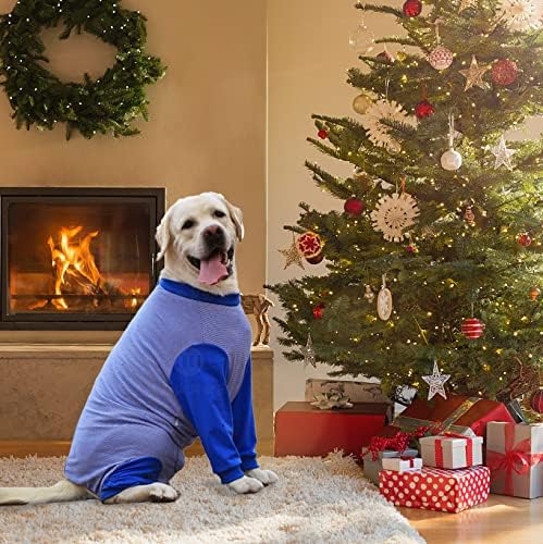 Yeapeeto Dog Onesie Surgery Recovery Suit for Large Medium Bodysuit Dogs Pajamas PJS Full Body for Shedding, Prevent Licking, Wound Protection, Cone Alternative (X-Large, Blue)