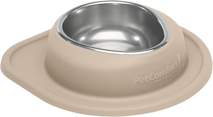 WeatherTech Single Low Pet Feeding System - Heavy-Duty Dog & Cat Food/Water Bowl - 32 oz (4 Cups) Tan (SL3203TN)