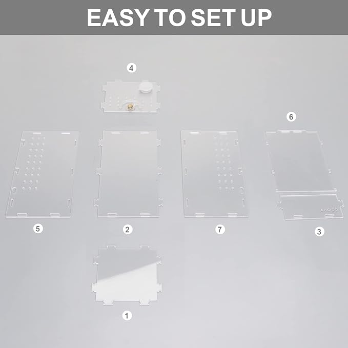 Aiicioo Micro Habitat Terrarium Enclosure 4x4x8 Inches Tarantula Enclosure Box Insect Habitat Clear Acrylic Reptile Feeding Tank for Jumping Spiders Insect Small Tree Dwelling Reptiles