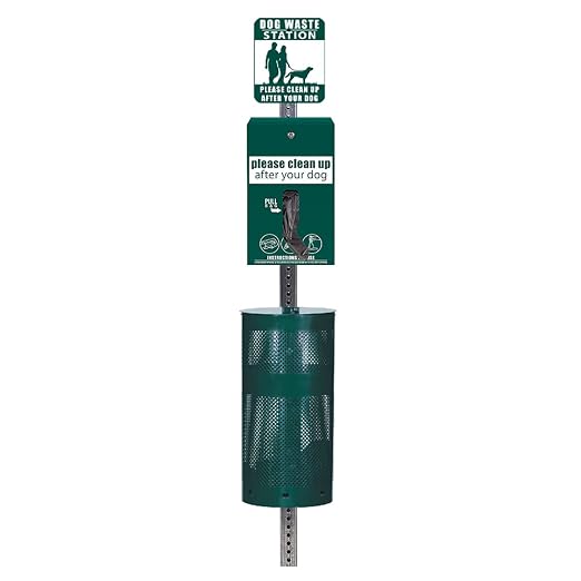 Standard Dog Waste Station / EZ_Tie Hanging Bag System (Matte Green)