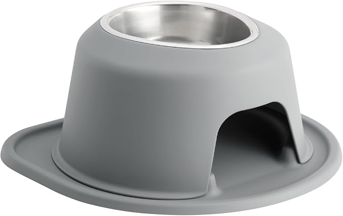 WeatherTech Single High Pet Feeding System - Raised Dog/Cat Bowl - 6" High Stand Dark Grey (SH3206DGDG)