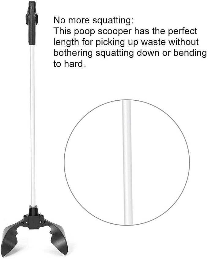 ZJchao Dog Cat Waste Pick Up Tool, Scoop Jaw Pooper Scooper Dirt Picker Single Handed Heavy Duty Poop Scoop Dog Sanitary Waste Pickup Tool Large Size