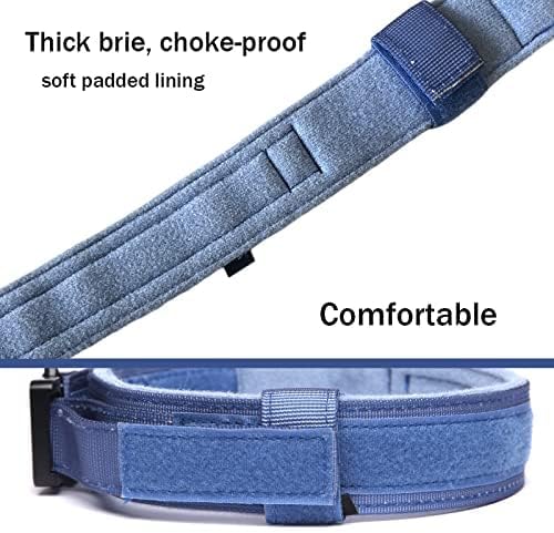 Tactical Dog Collar and Leash Set for Large Dogs with Handle,Dark Blue,XXL | 1000D Heavy-Duty Nylon Fabric,Quick-Release Metal Buckle,Adjustable Fit,Soft-Padded Webbing,D-Ring,for Training & Hiking
