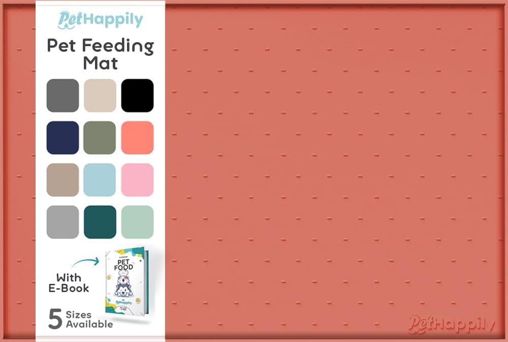 Dog Food Mat - 28x18 Raised Edges Dogs Mat for Food and Water Prevent Spill, Waterproof Cat Food Mats Protect Floors, Easy Clean Dog Bowl Mats for Food and Water, Silicone Pet Feeding Placemats