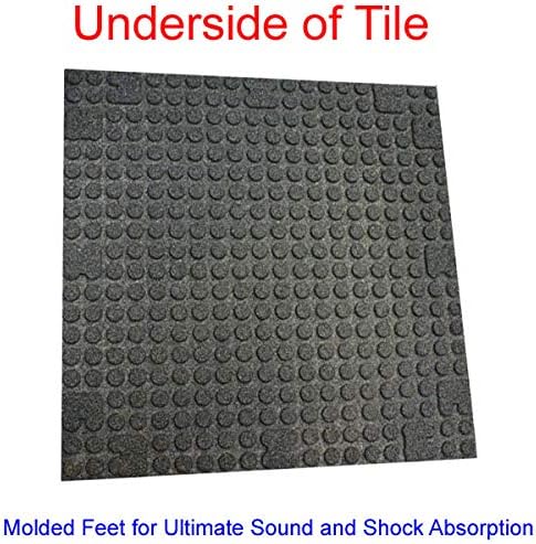 American Floor Mats - Extreme Rubber Gym Rubber - 1 Inch Thick Colorful Rubber Tiles - Superior Shock and Sound Absorbing - 35% Green/Grey/White 4 Tile Pack (Covers 16 Sq Ft)