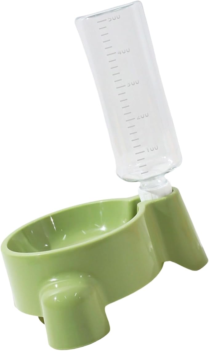 Dog Feeding Station Leak Water Fountains Detachable Bottle Anti Slip Base Design Stainless Steel Bowl with Water and Food