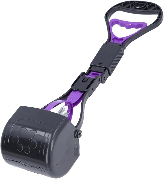 Qiilu Heavy Duty Dog Poop Scooper Multifunctional Portable Dog Poop Pick Up Tool Ergonomic Pooper Scooper for Pet Waste Removal
