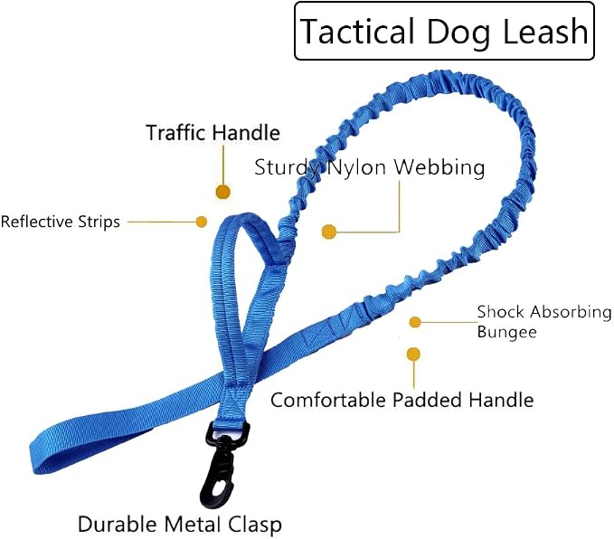 Tactical Dog Collar and Leash Set Adjustable Military Nylon Dog Collar with Control Handle and Heavy Duty Metal Buckle for Large Dogs（Dark Blue XL | 1000D Heavy-Duty Nylon Fabric,Quick-Release Metal Buckle,Adjustable Fit,Soft-Padded Webbing,D-Ring,for ...