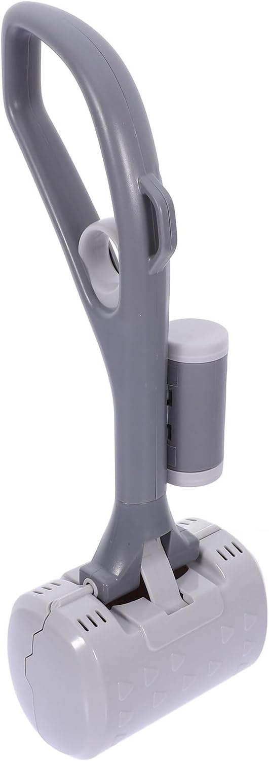 Beaupretty Heavy Duty Portable Dog Pooper Scooper with Handle, Gray Plastic Dog Poop Scoop for Yard and Outdoor Pet Waste Pickup