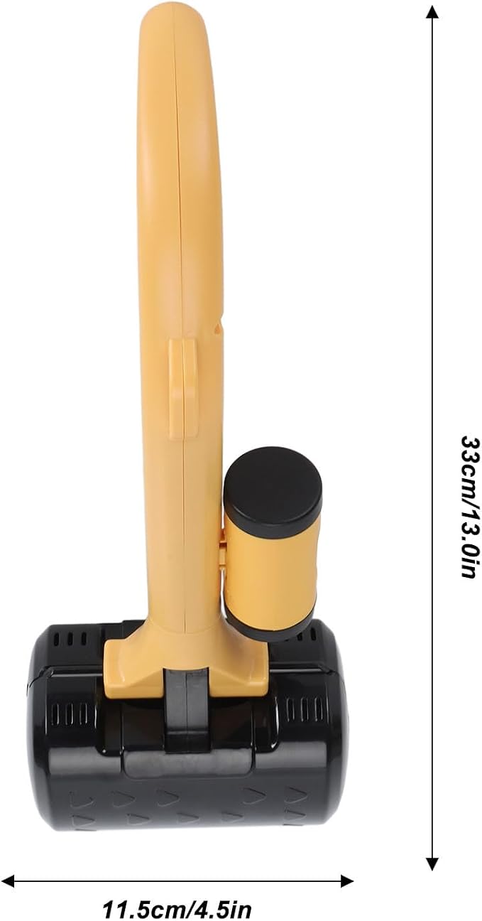 Dog Pooper Scooper, Heavy Duty Portable Jaw Clamp Style Pet Waste Cleanup Tool with Ergonomic Handle and Poop Bag Dispenser for Large Medium Small Dogs Yellow Black
