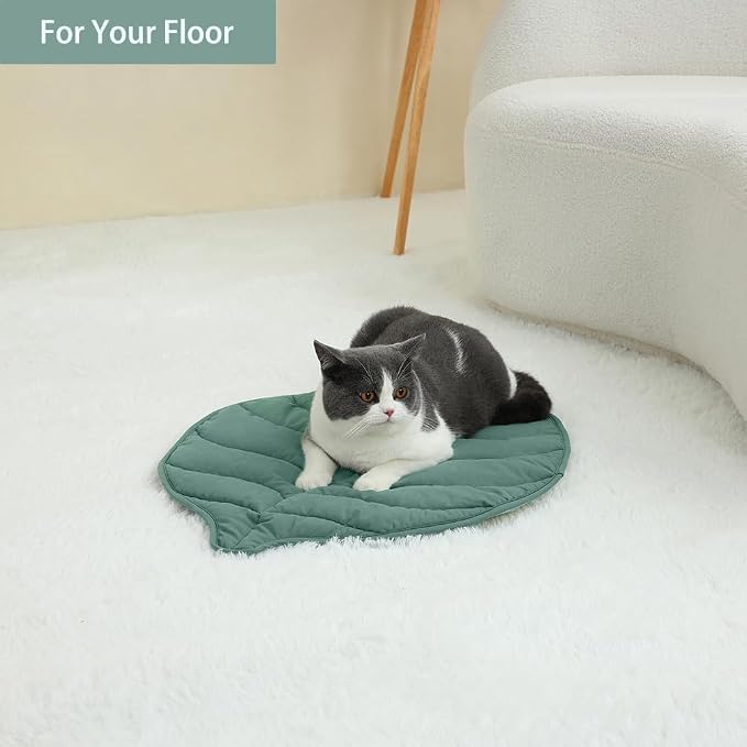 Letalong 30 X 20 Inch Leaf Shaped Cotton Cat Bed Pad, Warming Cat Mat, Pet Warming Pad for Cats, Warmer Mat for Feral and Indoor Cats, 2025 Enlarged and Thickened Leaf Beds