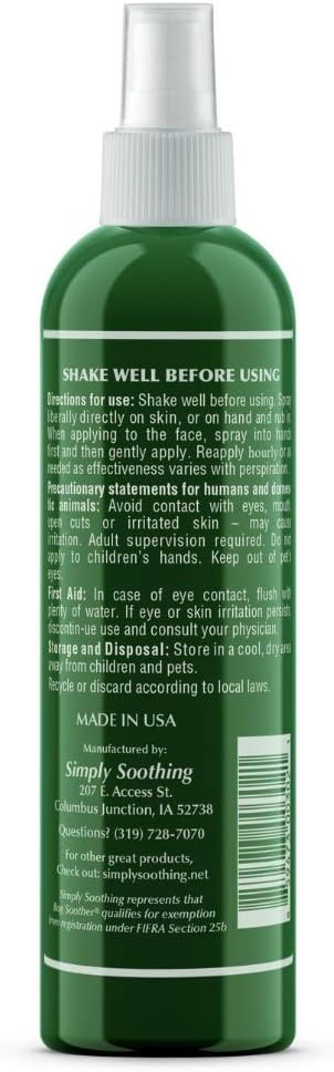 Bug Soother Natural Insect Repellent Spray Family Pack, DEET-Free (5 count) | Plant Based | Repels Mosquitos, Gnats & No See'ums | Family Safe | Includes 1 oz, 2, oz, 4 oz, 8 oz, 16 oz.