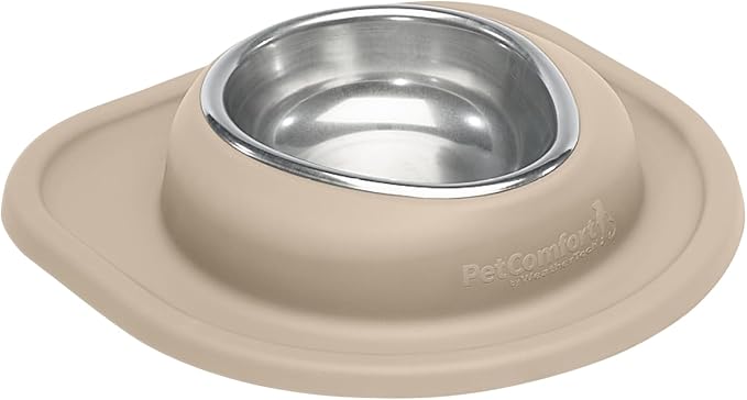 WeatherTech Single Low Pet Feeding System - Heavy-Duty Dog & Cat Food/Water Bowl - 16 oz (2 Cups) Tan (SL1602TN)