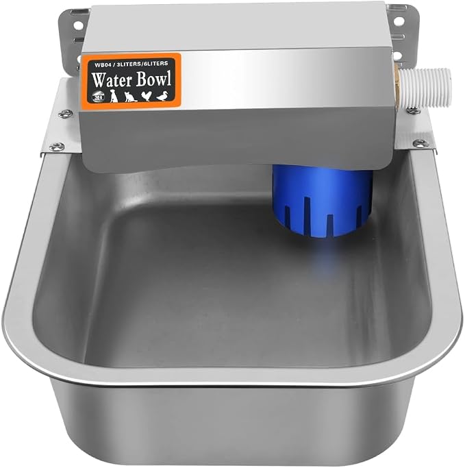 Automatic Water Dispenser for Dog,Heavy Duty Stainless Steel Water Bowl Dispenser,3L Water Feeder for Horse,Dog,Cat and Other Livestock