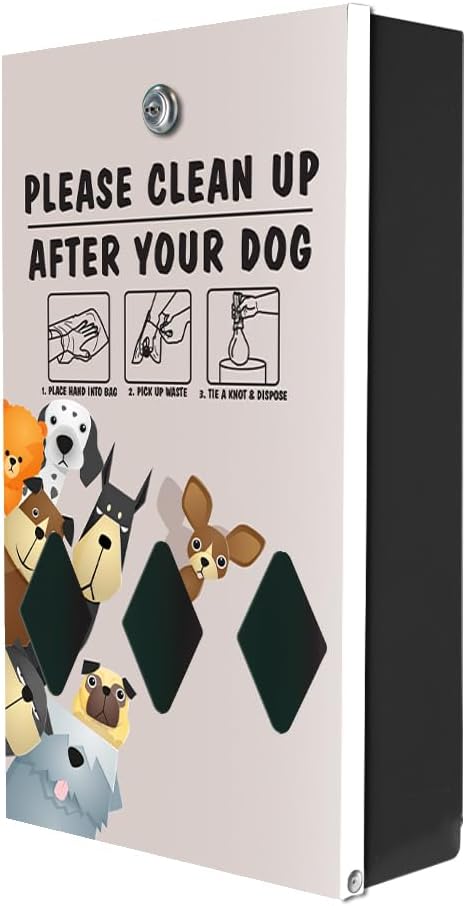 ZERO WASTE USA - Dispense-Art™ Low Profile Dog Waste Station - Peek A Pup | UV-printed aluminum low-profile station with 400 bags, 25 liners, 25% larger dispenser, rust-proof commercial design