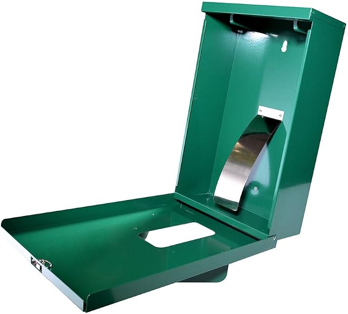 Dog Waste Station Dispenser Box, Fits Header Poop Bags, Made of Rust-Proof Aluminum, Pet Waste Bag Dispenser with Lock and Rainguard (No bags included) (Green)