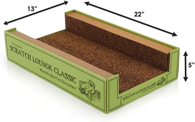 Scratch Lounge - Reversible Cardboard Cat Scratcher with Floor Refill and Catnip