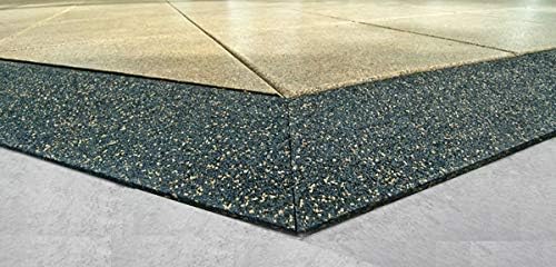 American Floor Mats - Extreme Rubber Gym Tiles - 1 Inch Thick Gym Tiles - 48" Long x 8" Wide Beveled Edge Ramp - Solid Black