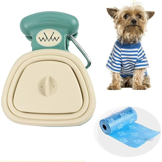 Dog Pooper Scooper, Portable Dog Poop Scooper with Waste Bags for Large & Small Dogs,Heavy Duty Dog Waste Cleaner,Dog Waste Pick Up,Easy to Use for Grass, Dirt, Gravel,Beige,M