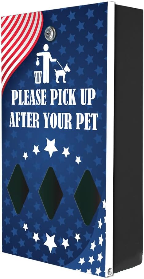 ZERO WASTE USA - Dispense-Art™ Low Profile Dog Waste Station - Team USA | UV-printed aluminum low-profile station with 400 bags, 25 liners, 25% larger dispenser, rust-proof commercial design