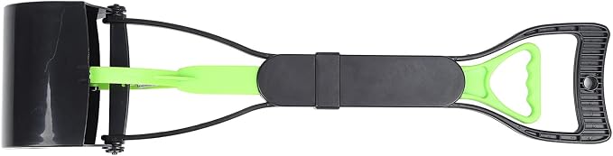 Focket Pooper Scooper, Heavy Duty Non Stick Material Large Capacity Dog Pooper Scooper, Poop for Dogs with Extended Foldable Handle for Lawns Grass Dirt Gravel (Green Black)