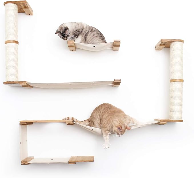 CatastrophiCreations The Roman Cat Fort - Multiple-Level Cat Hammock & Climbing Activity Center Wall-Mounted Cat Tree Shelves