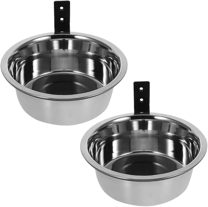 Raised Dog Bowl Set Wall Mounted Elevated Pet Feeder with 8-inch Stainless Steel Bowls for Large Dogs and Puppies Outdoor Feeding Station