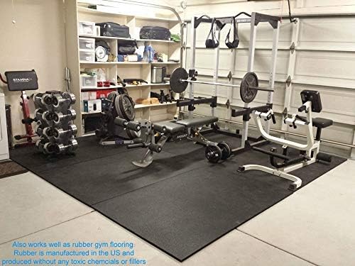 American Floor Mats - Heavy Duty Stall Tiles - Stable/Horse Tiles - Thick, Durable Rubber Flooring Solid Black 8' x 16' Set 3/8" Thick (32 Tiles Total)