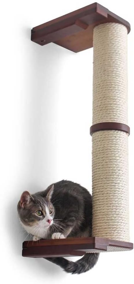 Catastrophic Creations Cat Scratching Post – 2-Tier Cat Wall Scratcher - Bamboo and Sisal Cat Scratcher Post – Durable Cat Scratching Posts for Indoor Cats – Modern Cat Furniture