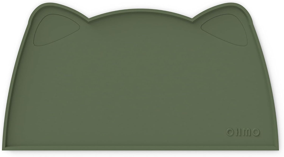 OHMO - Cat Food Mat, Silicone Pet Feeding Mat for Floor Non-Skid Waterproof Dog Water Bowl Tray, Easy to Clean Pet Placemat