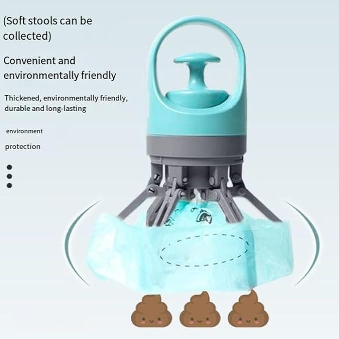 Portable Pet Pooper Scooper,Portable Pooper Scooper for Dogs,Portable Poop Scooper with Bags,Pooper Scoopers with Bag Attachment,with 15/60/120 PCS Bag Attachment. (120, Bags)