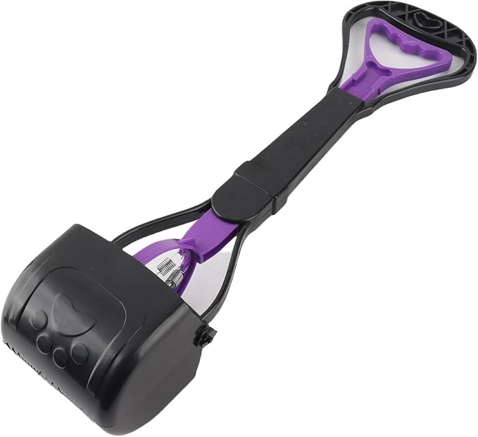 LICAEVEY Dog Poop Scooper, Long Handle No Bend Waist Saver, Large Mouth Pick Up Tool for Outdoor Garden, Heavy Duty Ergonomic Pet Waste Cleanup, Reusable Plastic Claw Rake