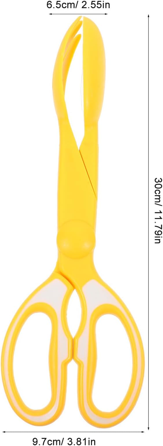FRCOLOR Heavy Duty Pet Poop Scooper with Long Handle, Portable Dog Waste Picker Clamp for Outdoor Cleaning, Yellow Pet Pooper Scooping Tool for Dogs and Cats