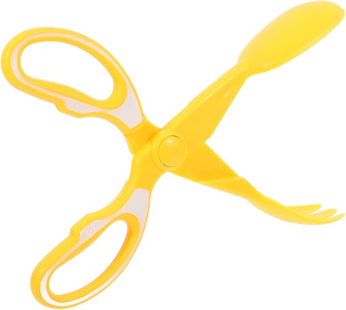FRCOLOR Heavy Duty Pet Poop Scooper with Long Handle, Portable Dog Waste Picker Clamp for Outdoor Cleaning, Yellow Pet Pooper Scooping Tool for Dogs and Cats