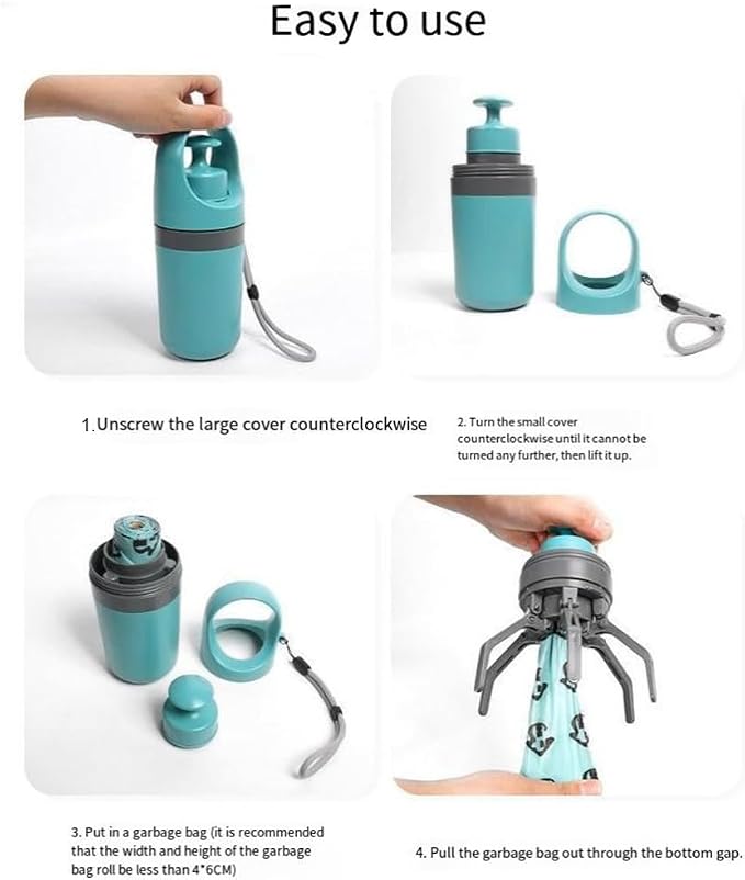 Portable Pet Pooper Scooper,Portable Pooper Scooper for Dogs,Portable Poop Scooper with Bags,Pooper Scoopers with Bag Attachment,with 15/60/120 PCS Bag Attachment. (120, Bags)