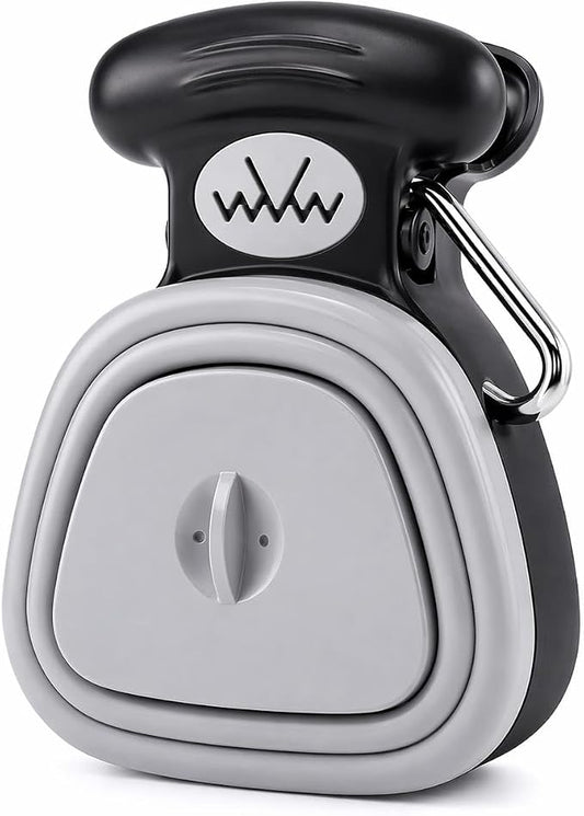 Dog Pooper Scooper with Waste Bag Dispenser – Small Size, Portable, Lightweight, One-Hand Operation, Leak-Proof, Durable Pet Waste Scooper (Grey)