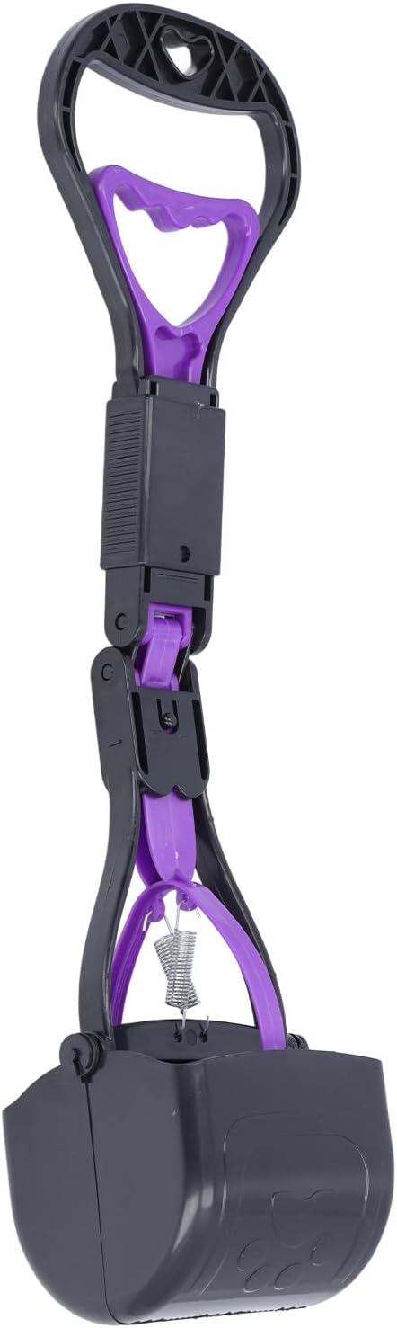 Qiilu Heavy Duty Dog Poop Scooper Multifunctional Portable Dog Poop Pick Up Tool Ergonomic Pooper Scooper for Pet Waste Removal