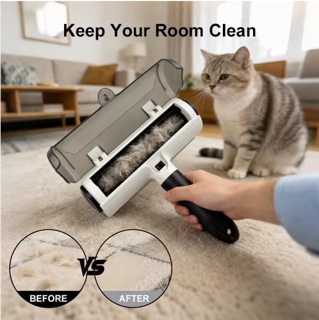 Neatly.co Reusable Pet Hair Remover Roller - Eco Friendly Self-Cleaning Lint Roller for Dog and Cat Fur - Best for Furniture, Couch, Carpet & Car Seats
