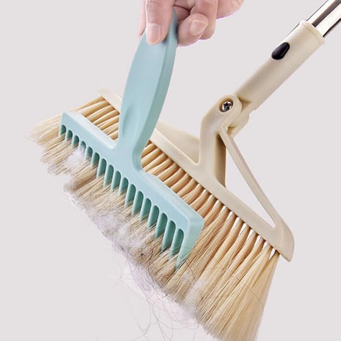 Amosfun 3pcs Broom Carpet Rakes Hair Remover - Small Handheld Plastic Rug Hair Remover Comb Compatible for Pet Dog Grooming with Comfortable Grip