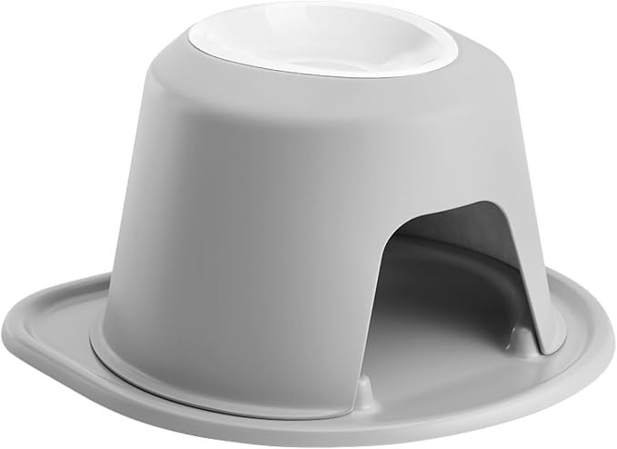 WeatherTech Single High Pet Feeding System w/Plastic Dog/Cat Bowls - 8" High Stand Light Grey (PSH3208LGLG)