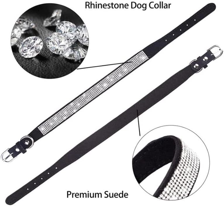 Rhinestone Dog Collar for Small Dogs, Bling Diamond Fancy Crystal Glitter Pretty Jewel Pet Puppy Collars for XXS XS Small Medium Large Breed Girl Dogs Female Cats Kitten, Colorful Hot Pink XSmall