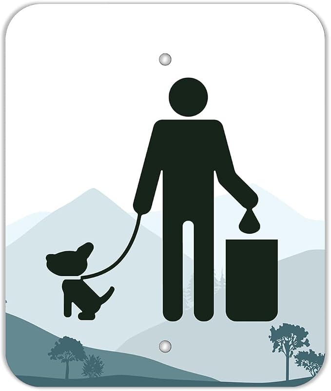 Zero Waste USA - DISPENSE-ART Roll Bag Dispenser & Sign - Mountain | UV-printed roll bag dispenser & matching sign, 400 bags, 25% more storage, mounts to walls, posts & fences