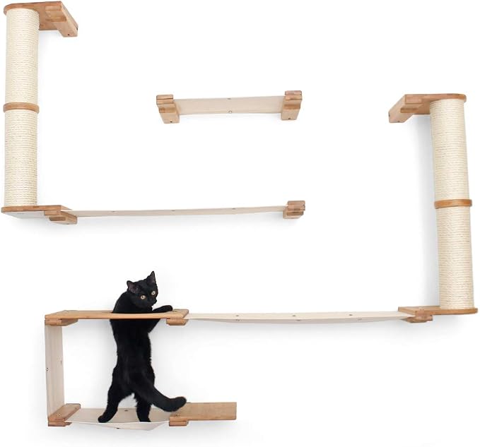 CatastrophiCreations The Roman Cat Fort - Multiple-Level Cat Hammock & Climbing Activity Center Wall-Mounted Cat Tree Shelves